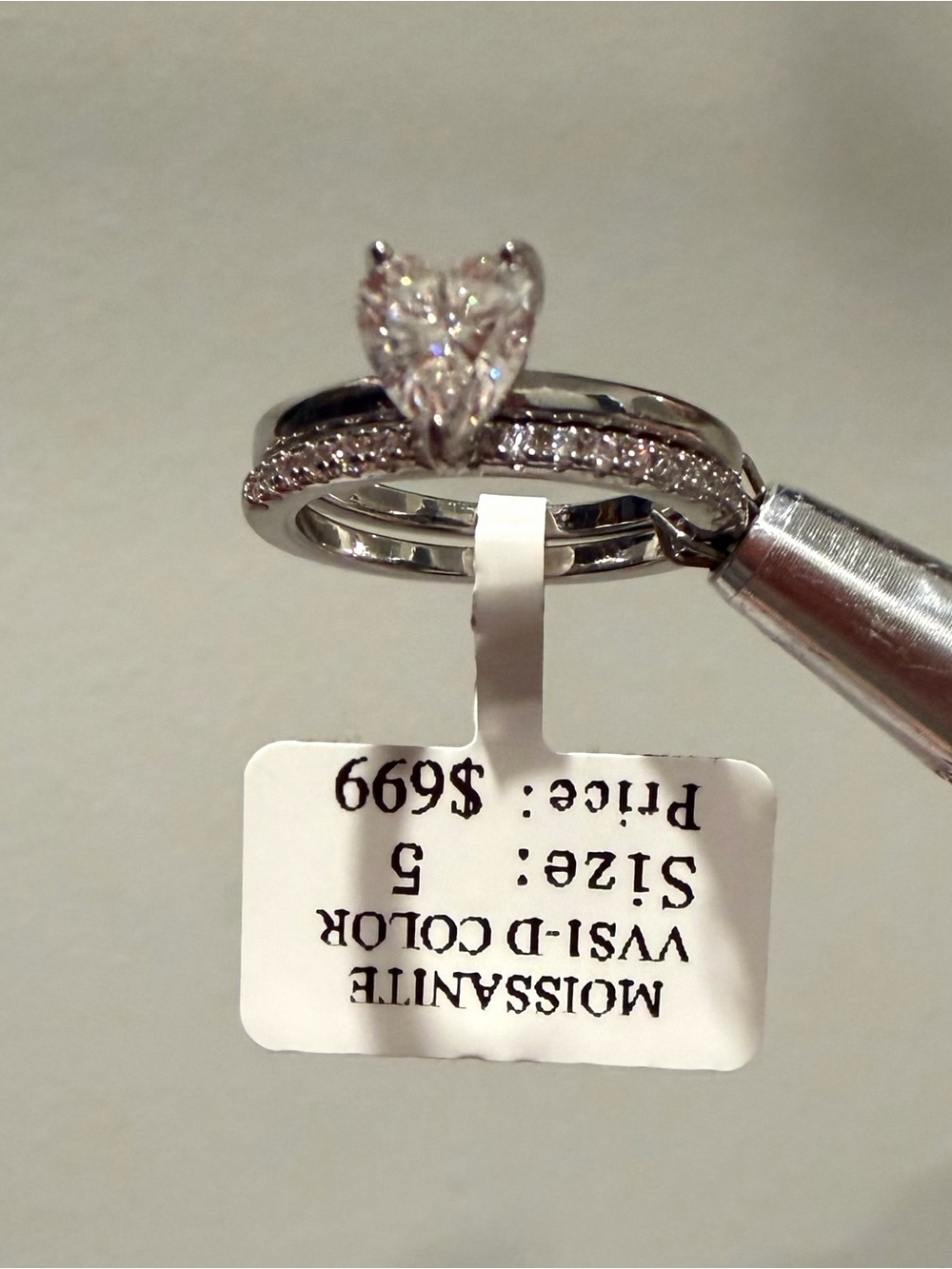 1.5CT GRA MOISSANITE Stones Heart-Cut Engagement Ring Size 5